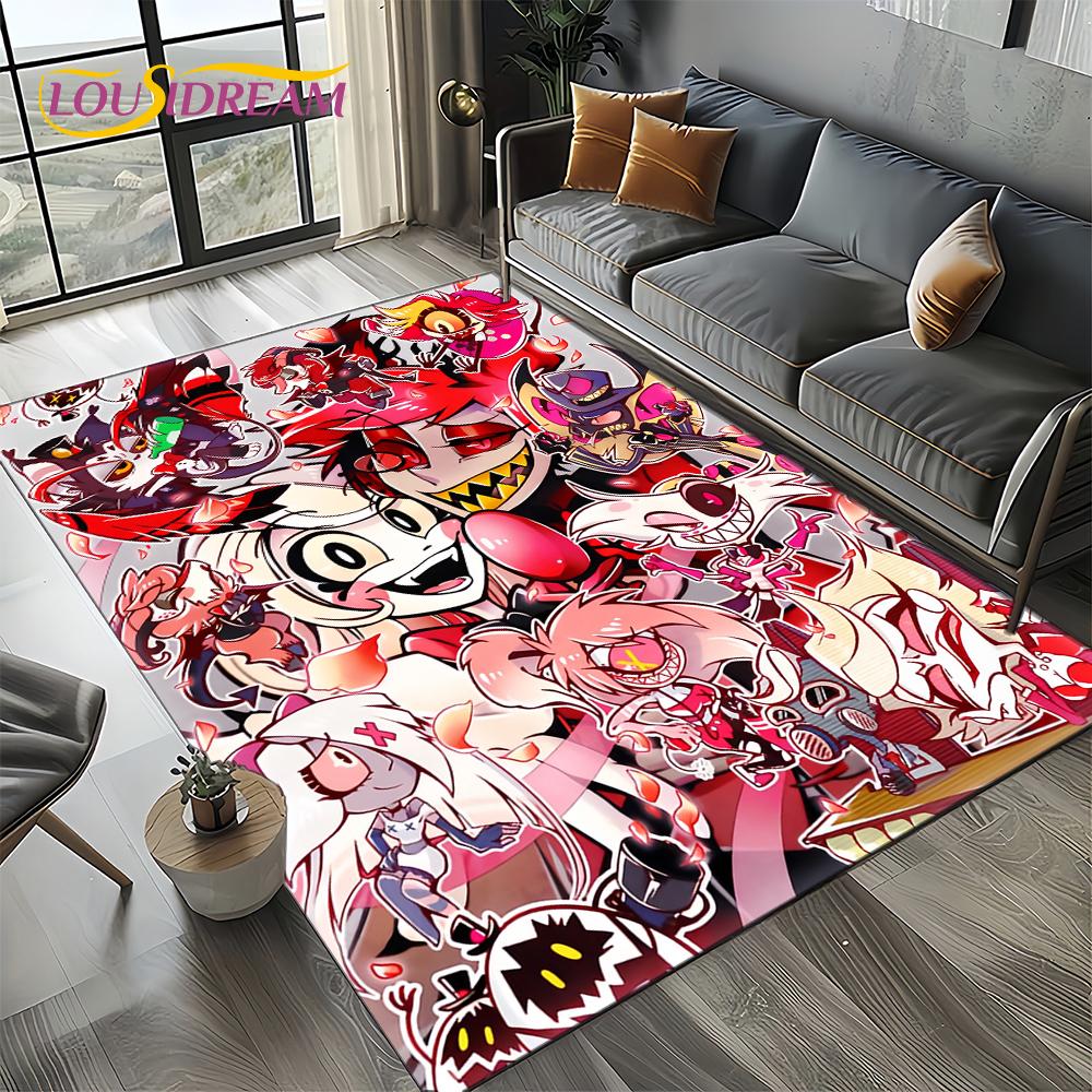 2025 H-Hazbin Hotel Charlie Cartoon Carpet Rug for Bedroom Living Room Home Sofa Decoration,kids Game Play Decor Floor Mat Gift