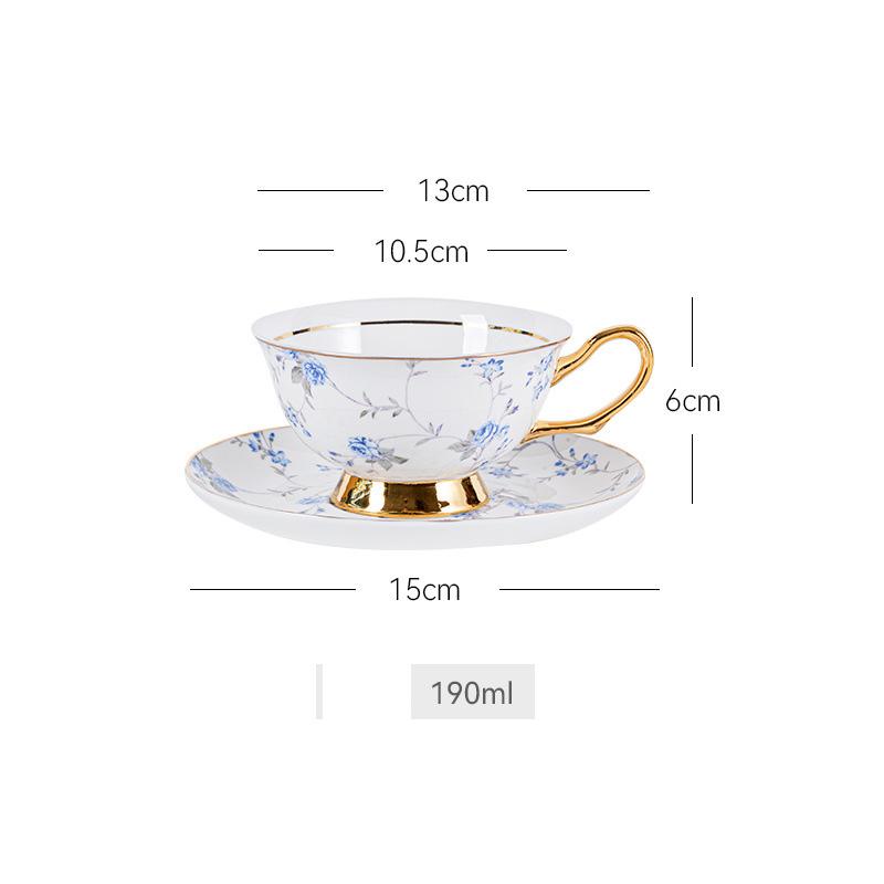 Gold-plated Flowers Pattern Ceramic Cup&saucer Dining Table Coffee Cup Milk Mugs Afternoon Tea Teacup Fruit Juice Container