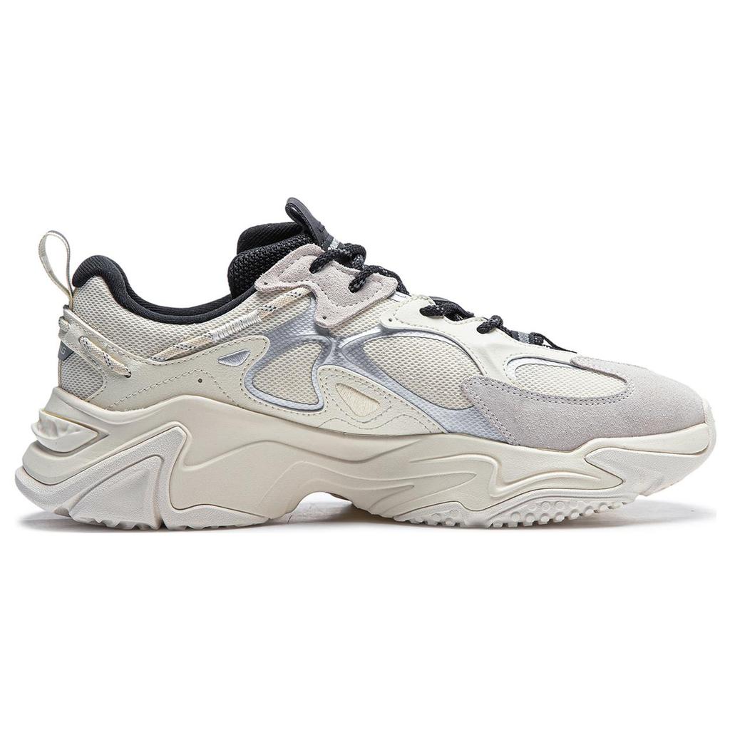 New LiNing Qianxing Strategy 2.0 CF Tracing Anti-Slip Wear-Resistant Low-Top Casual Shoes Women's White Silver AGLT168-2