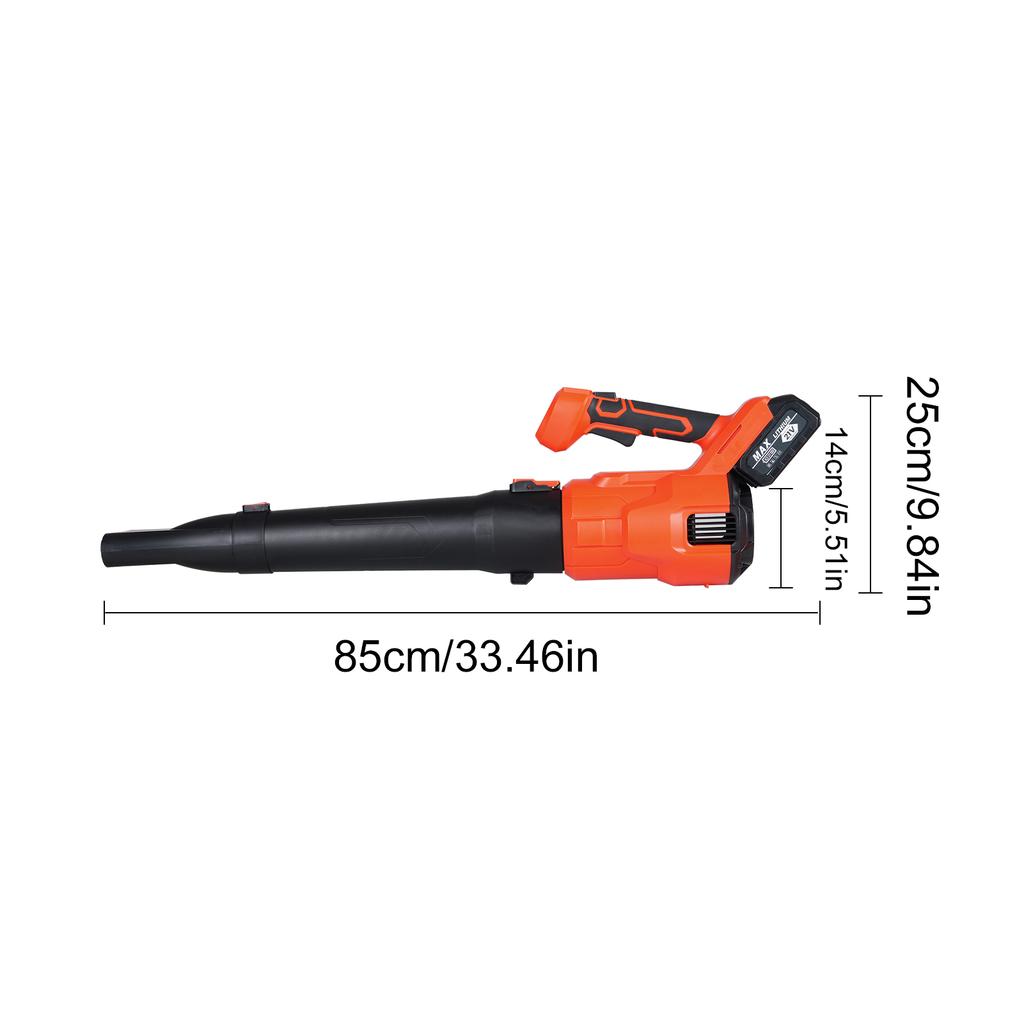 Cordless Leaf Blower 21V Electric Blower with Powerful Motor 2Pcs 3.0Ah Battery Adjustable 2 Speeds
