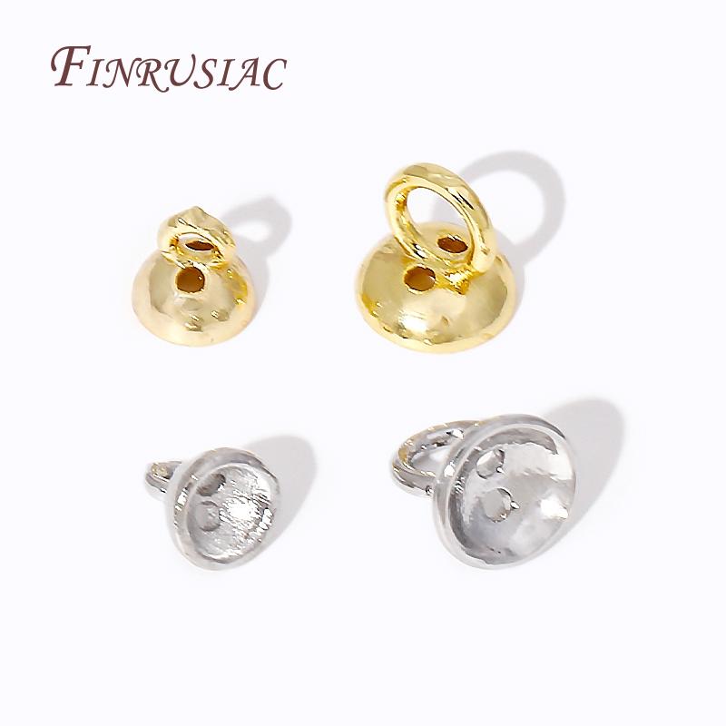 2 Größen 4,5mm/6mm Endkappe Für Perlen Schmuckherstellung,18K Gold Plated Metall Endperlenkappe Verbinder Beschläge Für DIY Perlen Schmuck