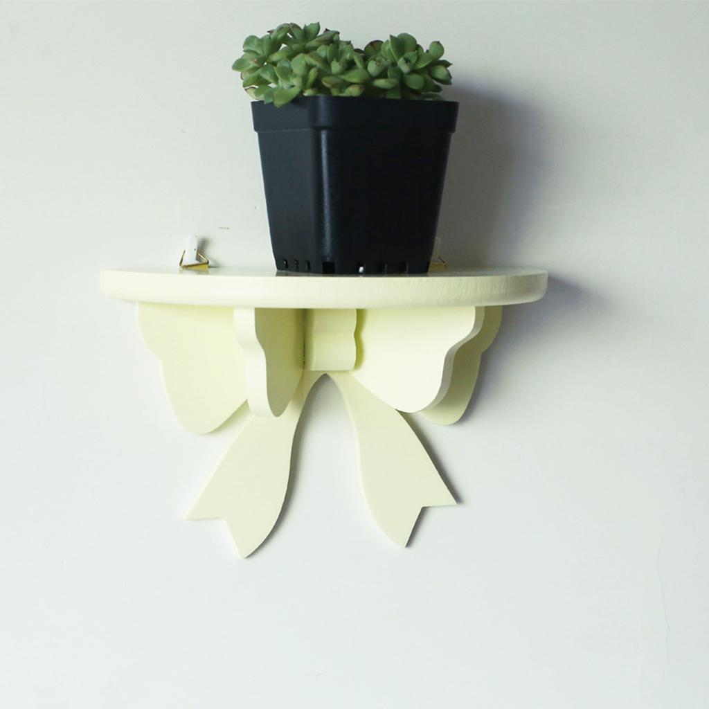 Premium Wooden Storage Rack Shelf Water Resistant Butter Semicircle Shape Wall Holder For Bedroom Kids Room Decorative