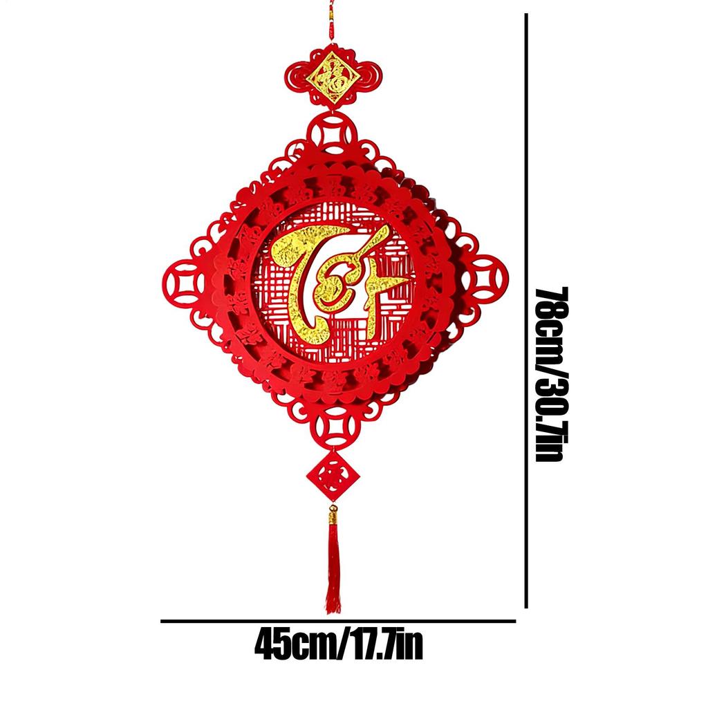 Spring Festival Decorations Chinese Good Luck Pendant 2026 Flocking Tree Ornaments Festival Charm For Home Office Car Door Wall