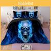 Elegant 3d Blue Fire Skull Duvet Cover Pillow Cases Quilt Cover Bedding Set For Every Occasion