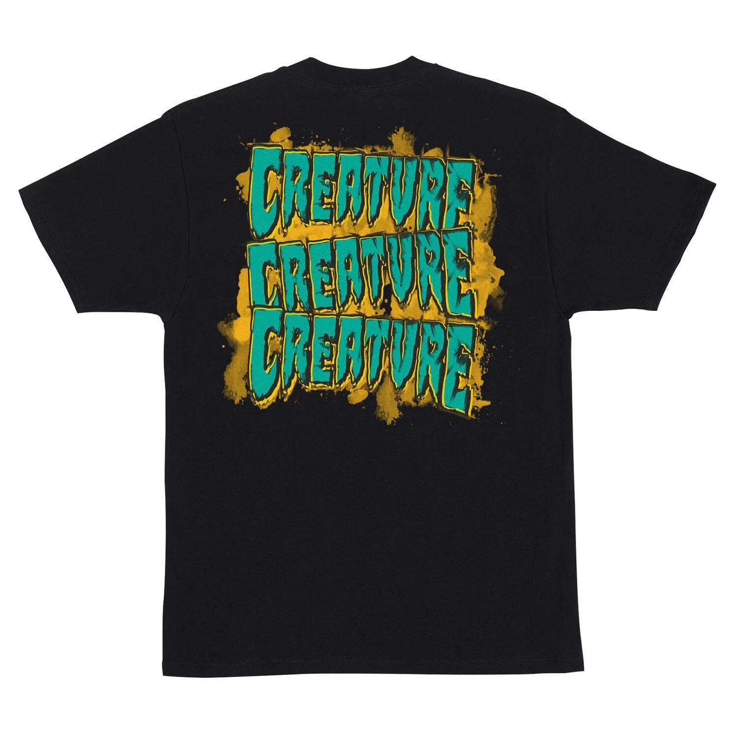 Creature Skateboards Shirt Logo Spill Black 2XL