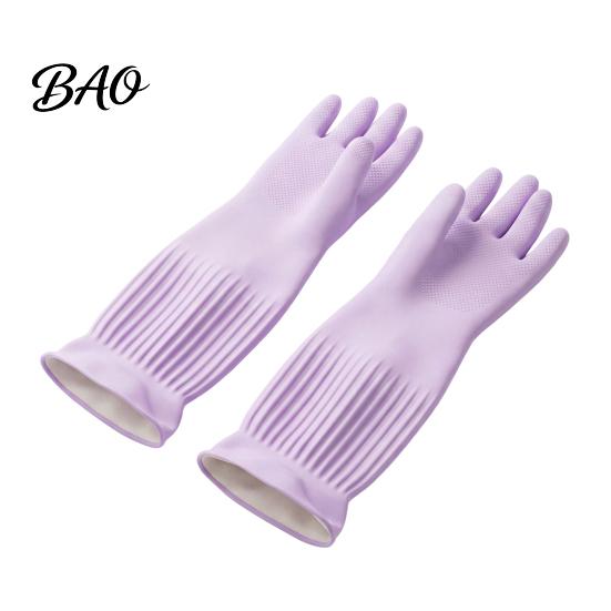 Kitchen Cleaning Accessories Extended Waterproof Dishwashing Gloves, Anti-slip Grip Natural Latex Elbow Length Rubber Gloves for Laundry Protective
