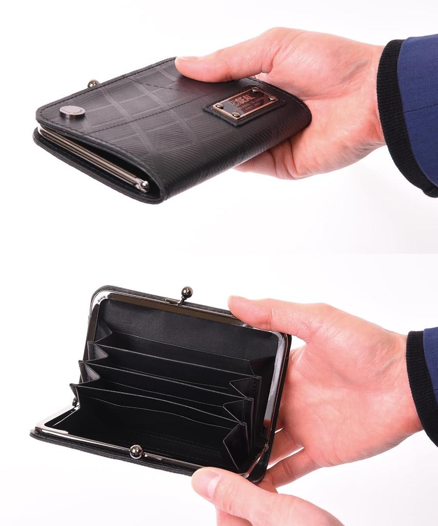 SEAL Kiss Lock Wallet Wallet Mini Wallet Billfold Card Case Coin Purse Waterproof Sorting Made in Japan PS-203BK