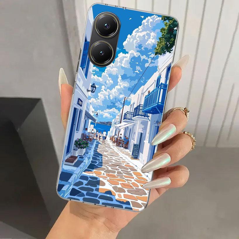 

Greece In Summer Santorini Phone Case for Xiaomi Poco X7 X6 X5 X4 X3 Nfc F7 Ultra F6 F5 Pro F4 GT F3 M6 M5S M4 M3 Soft Print She Xiaomi Poco F7 Ultra
