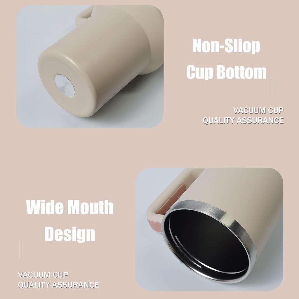 40 oz Tumbler with Handle and Straw Cup Holder Compatible for Travel Office Home Coffee Cup| Insulated Stainless Steel Water Cup