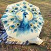 1PC Peacock Feathers Automatic Open/Close Umbrella Compact Folding Umbrella with 8-Rib Shaft lightweight esign, Highquality Fabric1132A