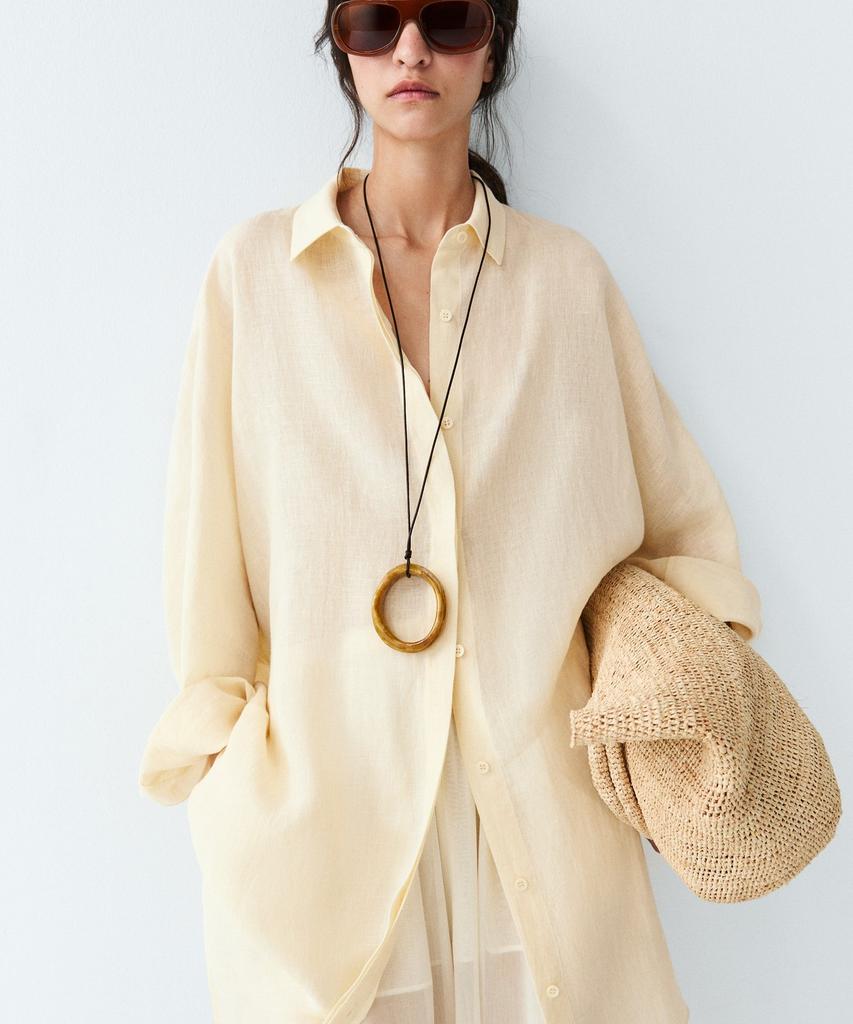 Masimodutti 100% Linen Short Shirt Dress