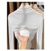Slightly See-through Collar Long-sleeved Women's Autumn Fashionable Layered Tops with Base Layers