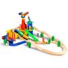 TG50062 WOODEN TRAIN with crane, 80-piece train, cars, TOR