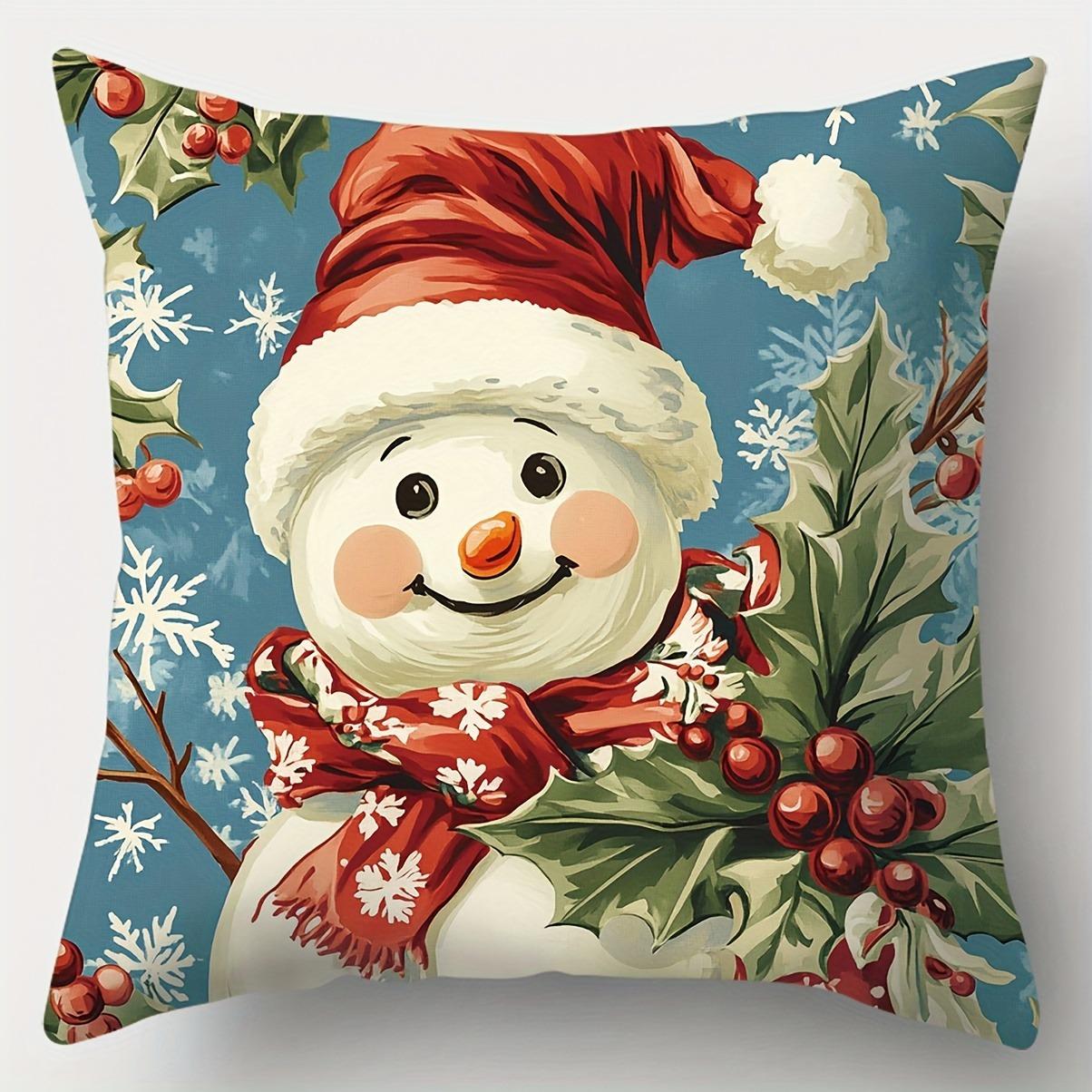 

Рождественское украшение наволочка ретро Санта Клаус Снеговик принт наволочка диванная подушка чехол украшение для дома новогодний подарок 40x40cm