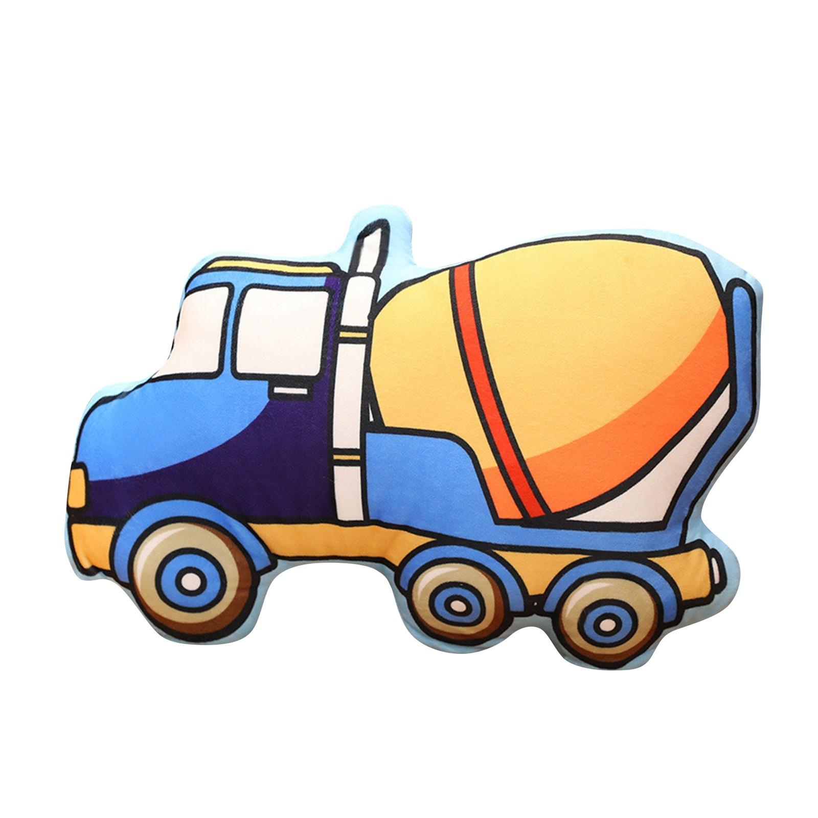 

Подушка с изображением мультяшной машины, креативная двухсторонняя плюшевая игрушка с изображением транспорта, подушка для раннего развития в детской комнате One Size