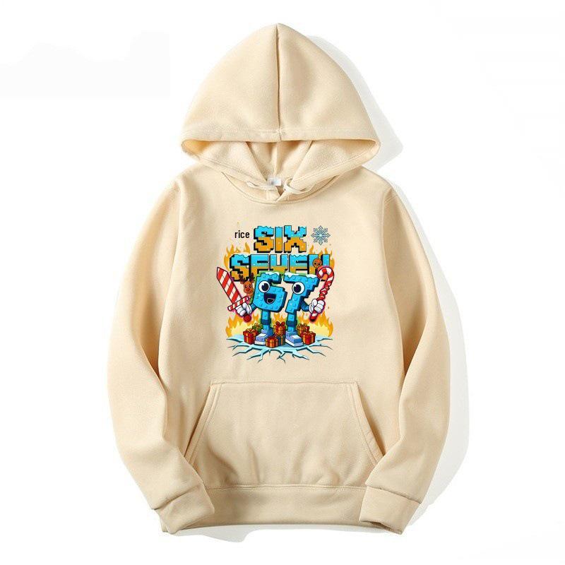 2025 Kids' Hooded Sweatshirt - New European & American Style, No. 67 Pattern, Autumn/Winter Fleece