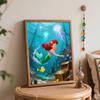 Disney Digital Oil Painting Diy Oil Painting Hand Painting Mermaid Underwater Treasure Living Room Bedroom Decoration Painting