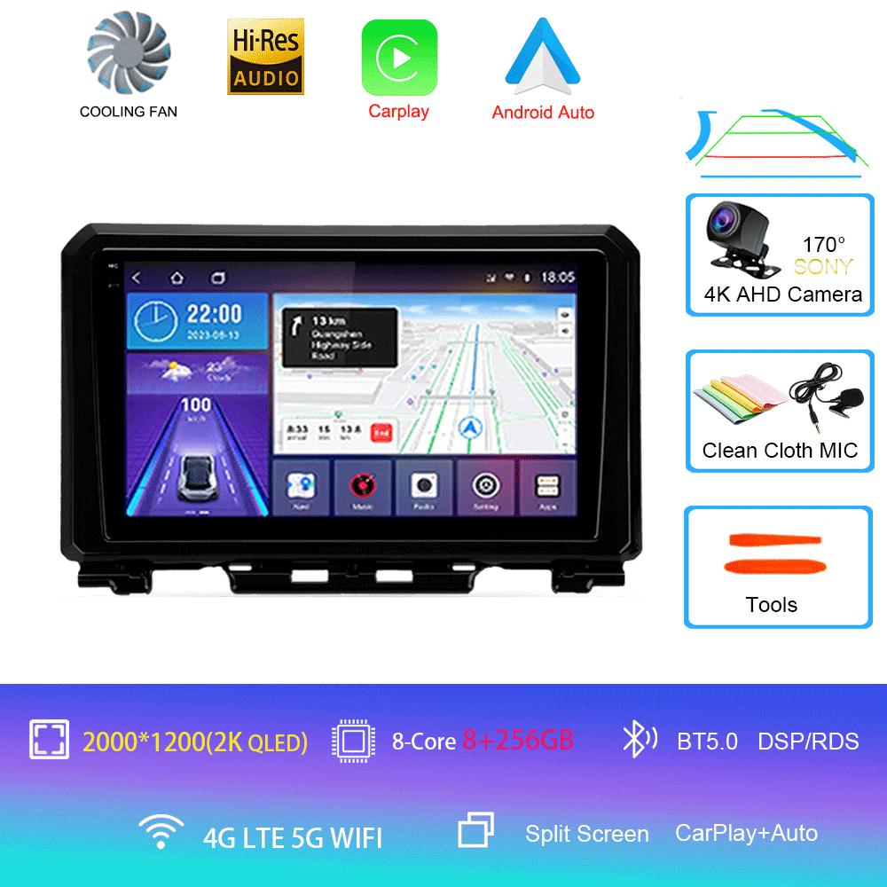 Car Radio Android 14 Carplay Auto For Suzuki Jimny 2018 2019 2020 Multimedia Video Player GPS Navigation DSP 2Din DVD Stereo 4G