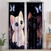 2 Panels Cute Cat Print Curtains Butterfly Animal Drapes Polyester Kids Room Living Room Home Decor