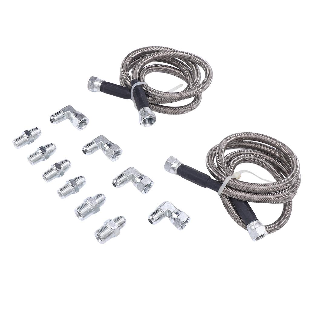 6AN 52in Transmission Fluid Oil Cooler Hose Kit Stainless Steel PTFE Transmission Cooler Lines for Trucks