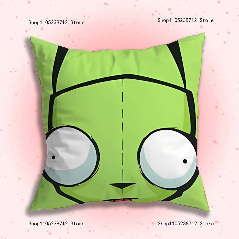 Cute Z-ZIM I-Invaders AnimePillow Case For Sofa Decor Car Office Room Printing Cushion Cover Decorations and Protector