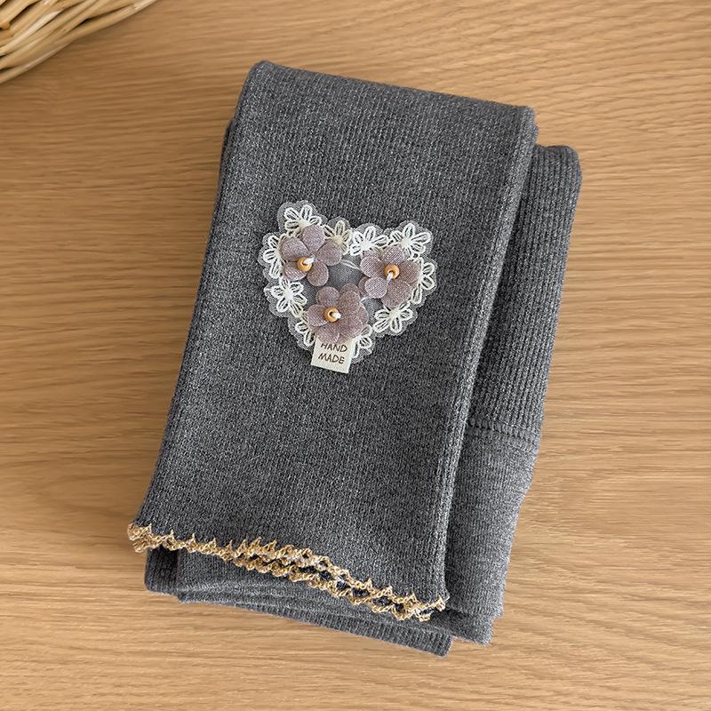 2025 New Korean-Style Girls' Fashion Leggings - Autumn/Winter, Medium-Thickness, Brushed Fleece, Warm Long Pants