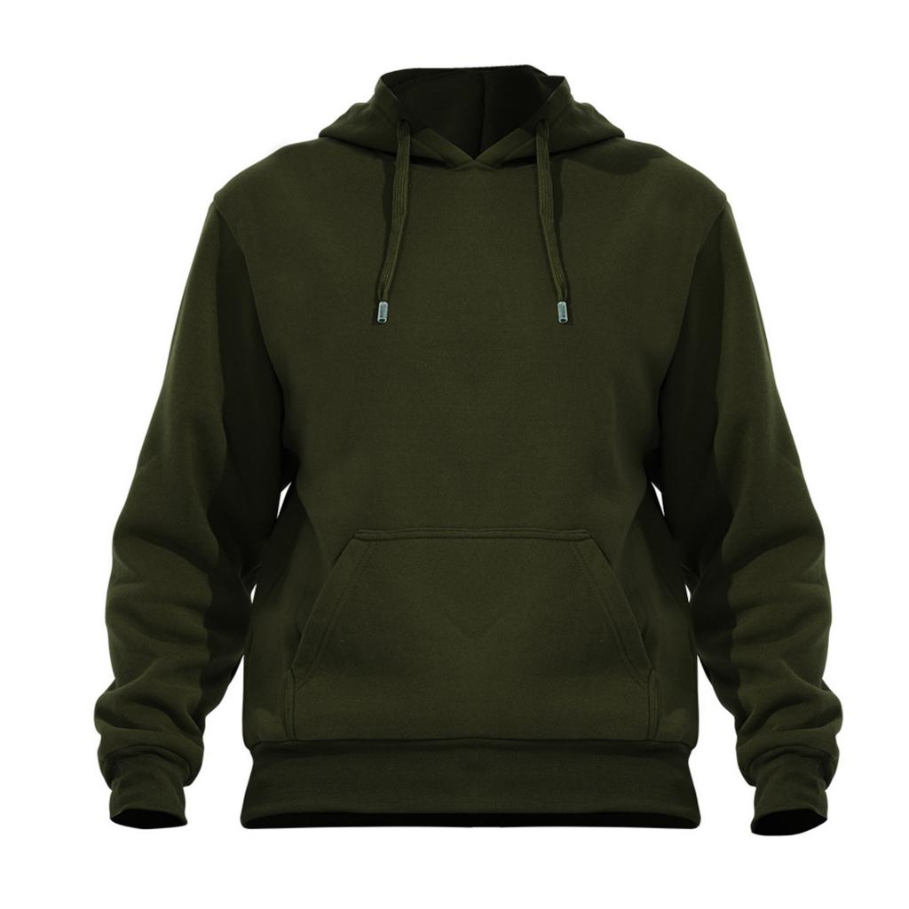 Men's -color Casual Sports Hoodie, Men's Fleece Warm Large Pocket Loose Sweatshirt