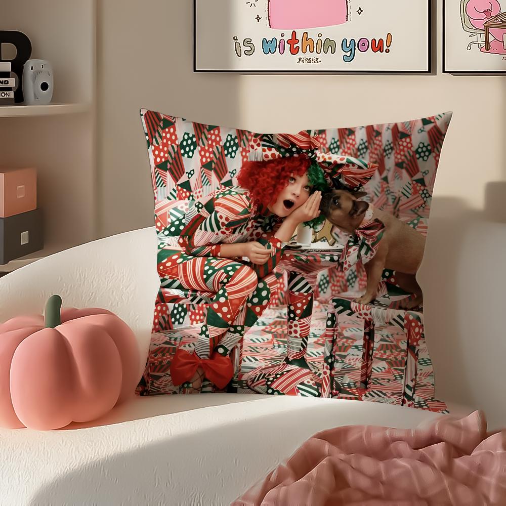 Mysterious Pop Australian Singer SSia FFurler Cushion Cover Pillowcase Short Plush Invisible zipper Room Sofa Cushion Cover