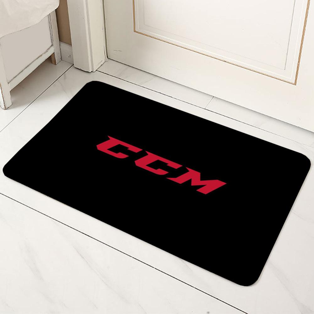 Tappetino CCM Hockey - Logo Marca Bastone da Hockey Attrezzatura Dinamico Multicolore Tappeto Decorativo per Fan Sportivi Tappetino per Porta