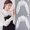 Versatile Lace Cardigan with Mock Collar - Women's Long Sleeve Shawl for Spring, Summer, and Autumn.