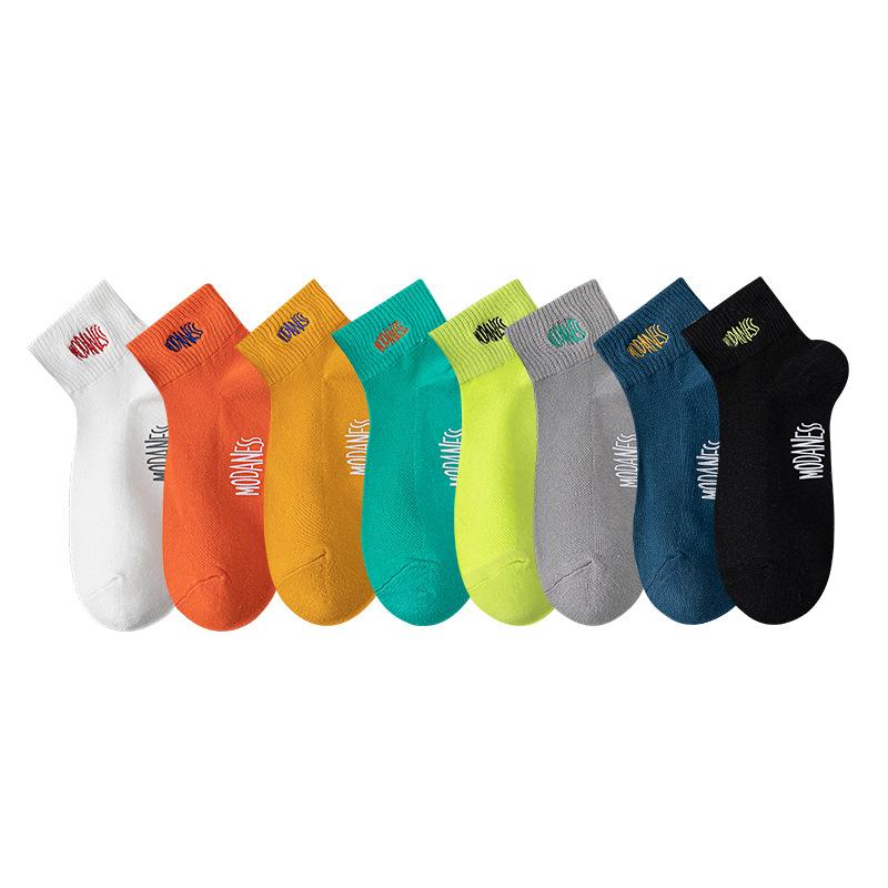 5 Pairs of Men's Spring and Autumn Pure Cotton Sweat Absorbing Breathable Mesh Thin Socks