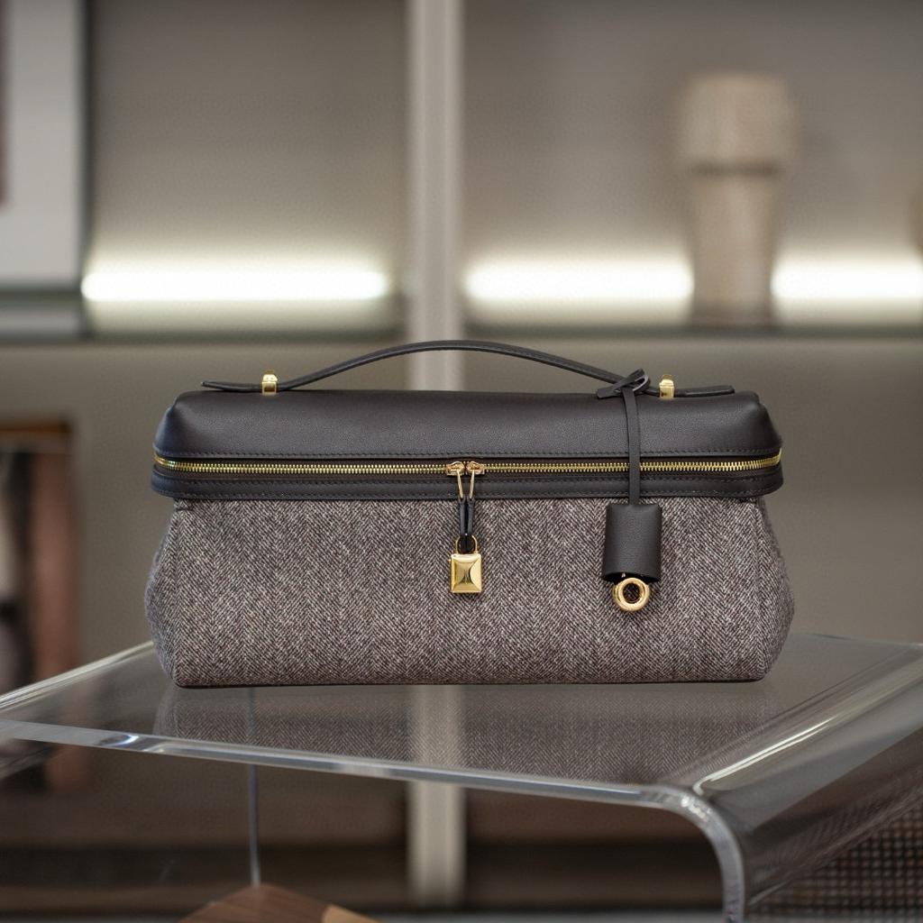 New LP33 clutch bag, dinner cosmetic bag, portable leather women's bag, grained first layer cowhide shoulder messenger bag