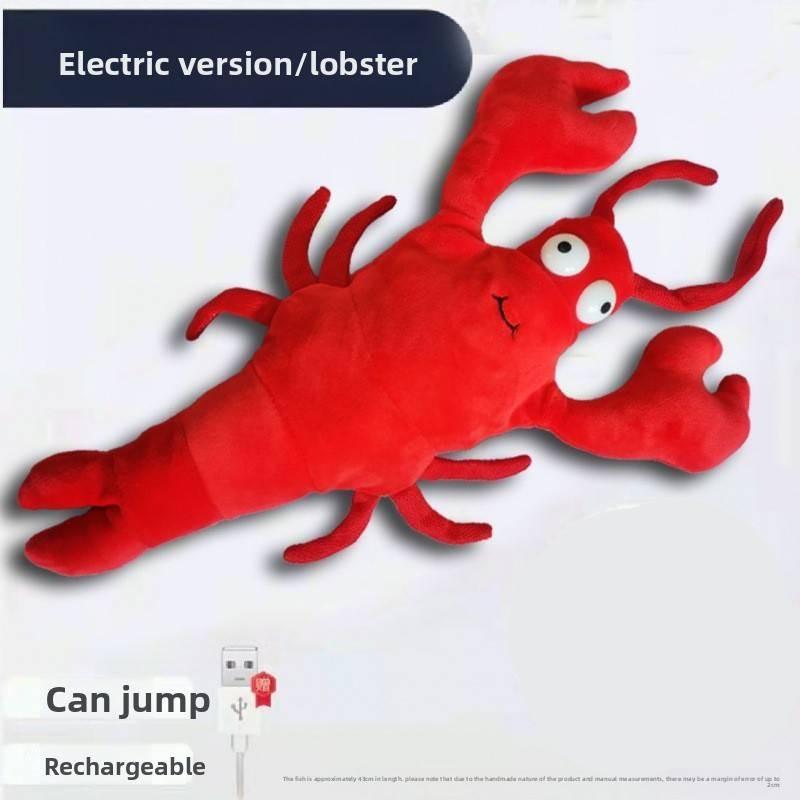 Dog Lobster Floppy Toys Plush Jumping Interactive Toy Motion Chew Pet Play