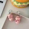 New 3D Piggy Keychain Cute Creative Cute Piggy Series Cartoon Animal Backpack Pendant Couple's Best Friend Gift Accessories