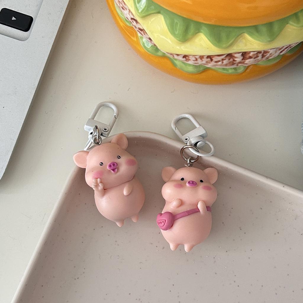 New 3D Piggy Keychain Cute Creative Cute Piggy Series Cartoon Animal Backpack Pendant Couple's Best Friend Gift Accessories