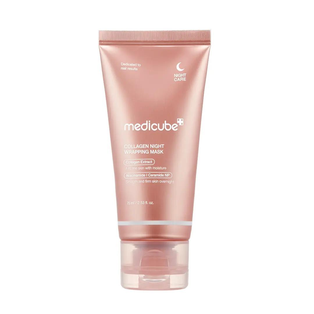 [medicube] Kollagen Nacht-Wrapping-Maske : SCHLAFE, HAUTET AB UND STRAHLE! Hautpflege Hautreparatur Komfort Rosaf 1pcs rosa