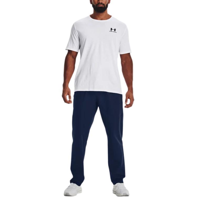 Under Armour Elite Straight Leg Pants Solid Color Elastic Waist Tapered Fit Casual Pants Men pants Blue 1372614-408