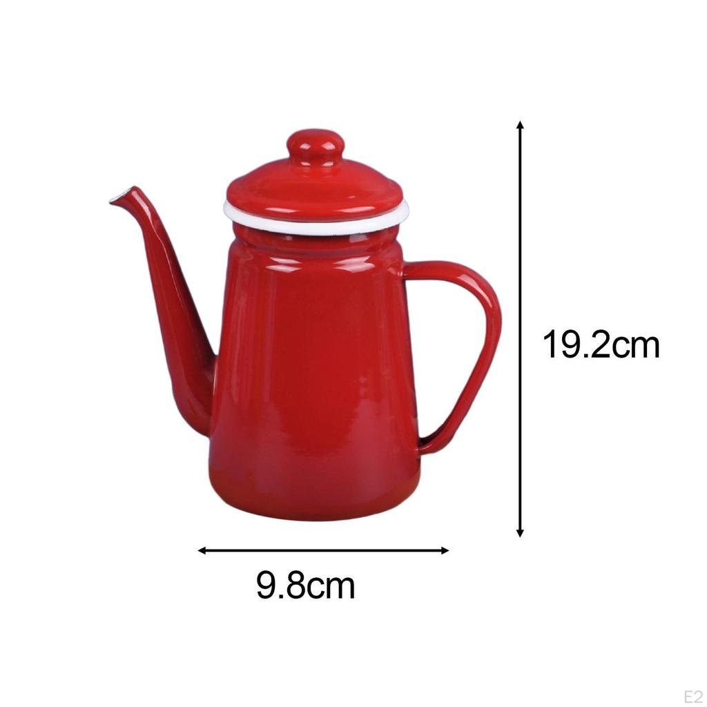 Odolná Vintage silná smaltovaná konvice na vodu 1,1 l pro venkovní vaření čaje