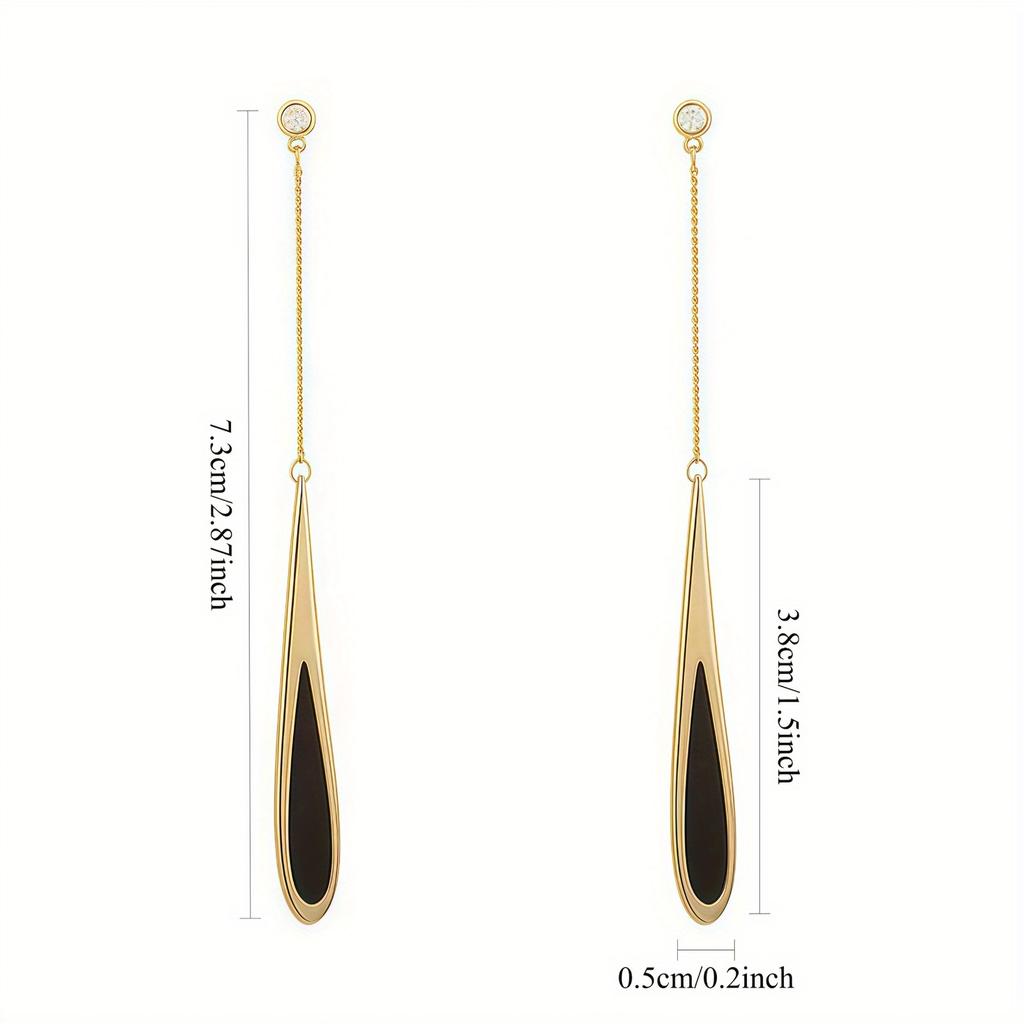 Golden Water Droplet Tassel Earrings, Anti Fading and Comfortable Design, Simple and Elegant, High-quality, Perfect for Women's Jewelry Accessories