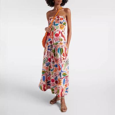 Summer Women's Sheath Printed Sleeveless Halter Dresses