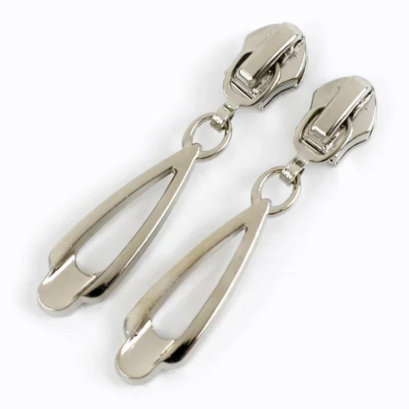 5/10Pcs Meetee 5# Zipper Sliders for Metal Nylon Resin Zips Clothes Bag Zippers Pull Head Repair Kit Garment Sewing Accessories