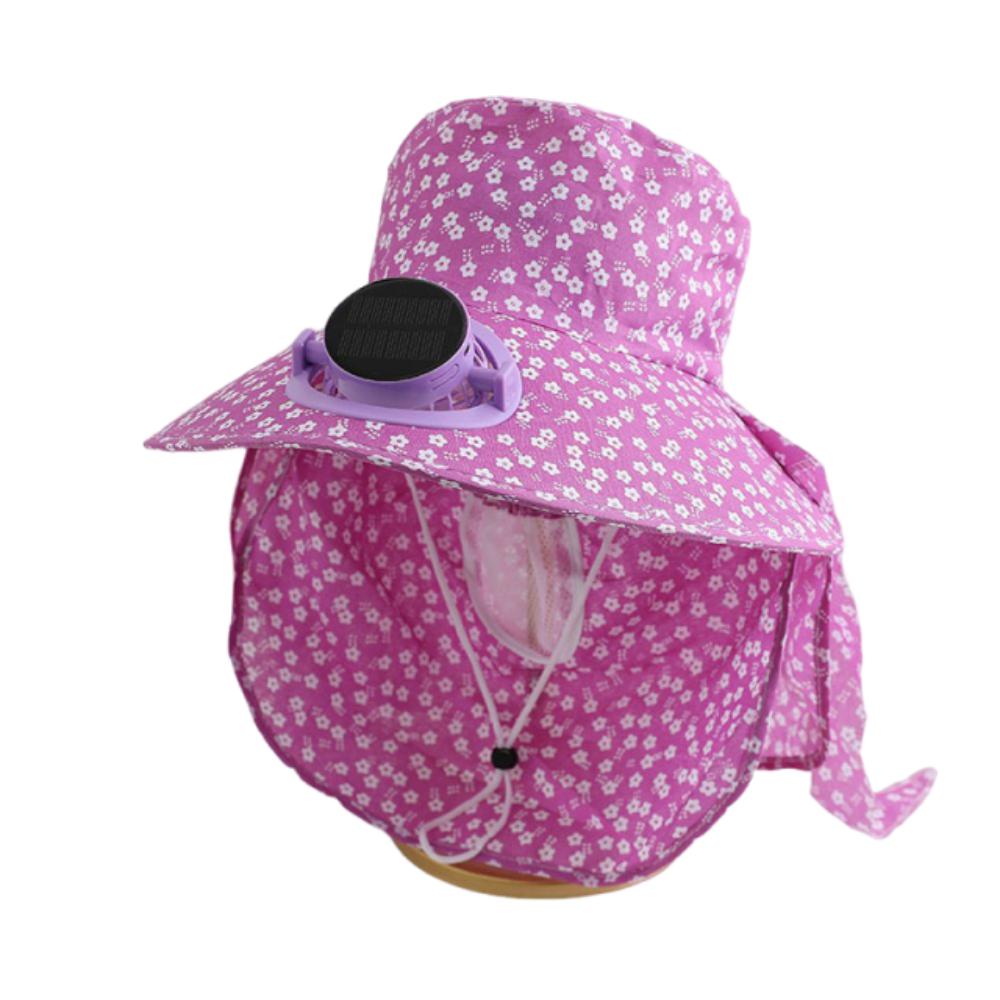 

Breathable Solar Fan Hat Elastic Summer Fan Visor Cap Gift Cooling Sunshade Hat Hot Weather фіолетовий