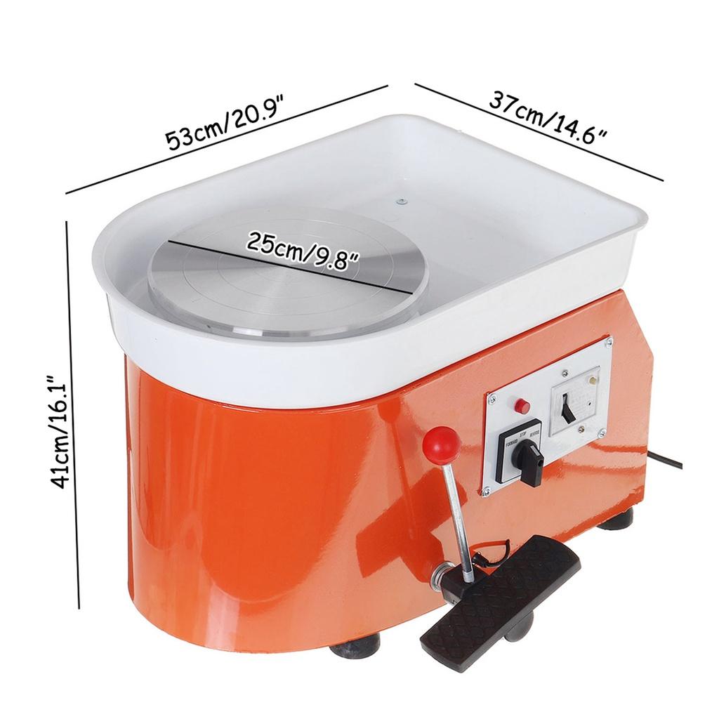 25cm 600W Pottery Wheel Ceramic Machine with Foot Pedal Art Craft Ceramic Clay Mould Electric Pottery Wheels Pottery Forming Machine