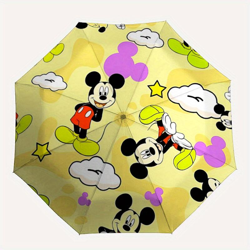 

1pc Mickey MouseDesign Automatic Open/close Folding Umbrella - Compact Travel Umbrella, Heavy-Duty 8-Rib Construction y