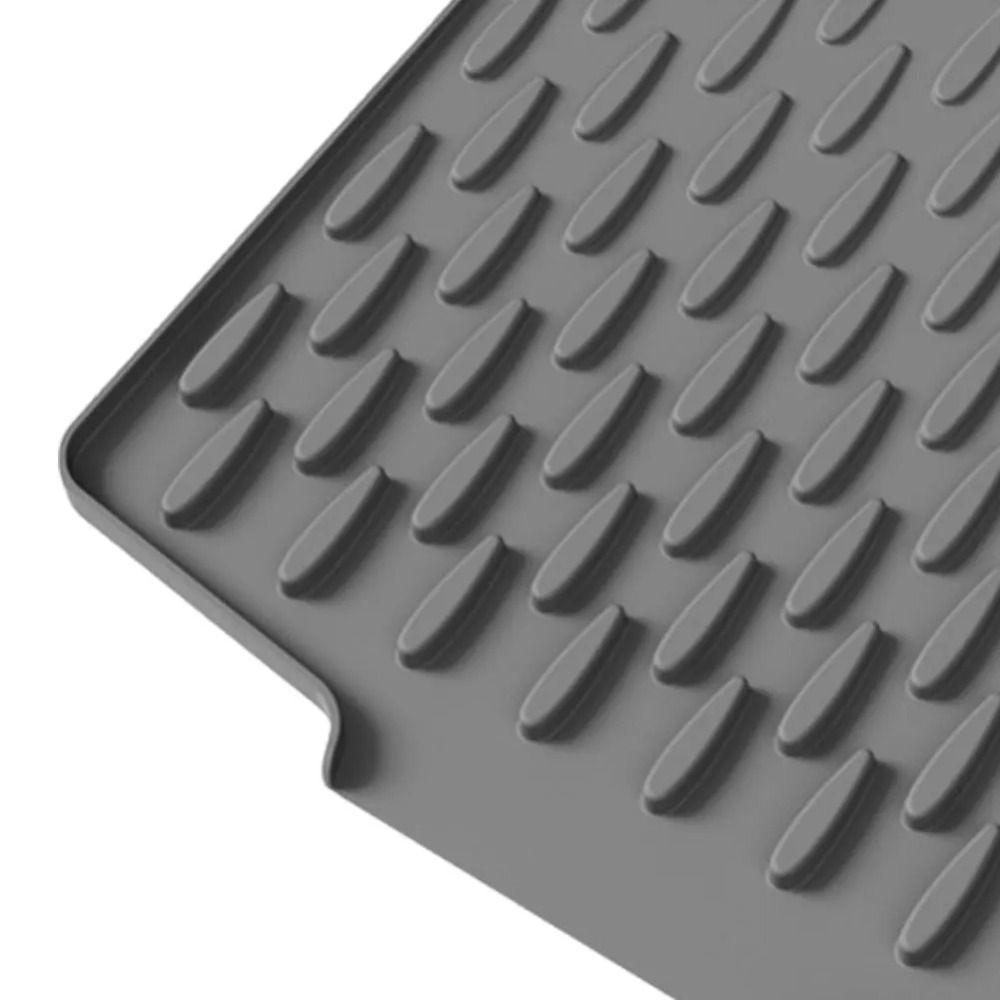 Non-Slip Silicone Sink Mat Tilted Design Water Drip Catcher Dish Drying Tray Coffee Station