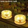 Solar Power Solar Ice Brick Light Round Deck Lights Outdoor Buried Light  Lawn Garden Decor