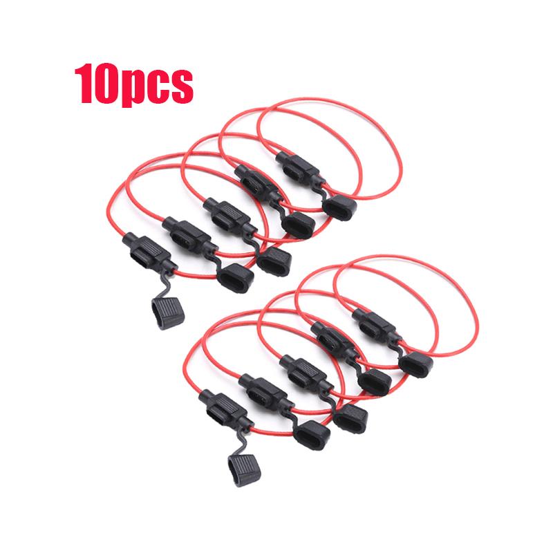 10Pcs Car Fuse Holder Standard 12V Waterproof In Line Car Mini Blade Adapter Fuse Holder 30A DC Insert for Cutoff Switch Socket