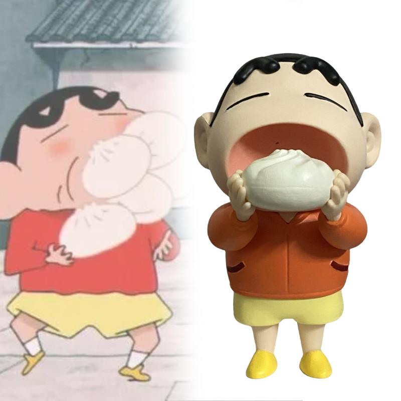Charming Plastic Crayon Shinchan Anime Figure Of Shinnosuke With Bun Cute Collectible Decor