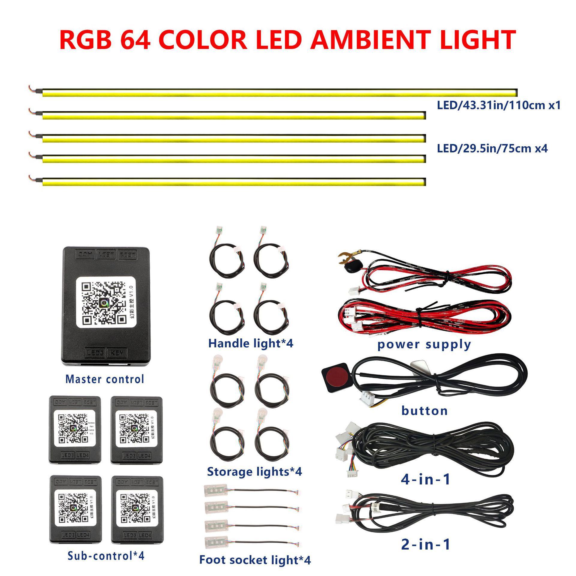 Acrylic LED Car Ambient Light with APP Control for 2023-2024 GMC Yukon