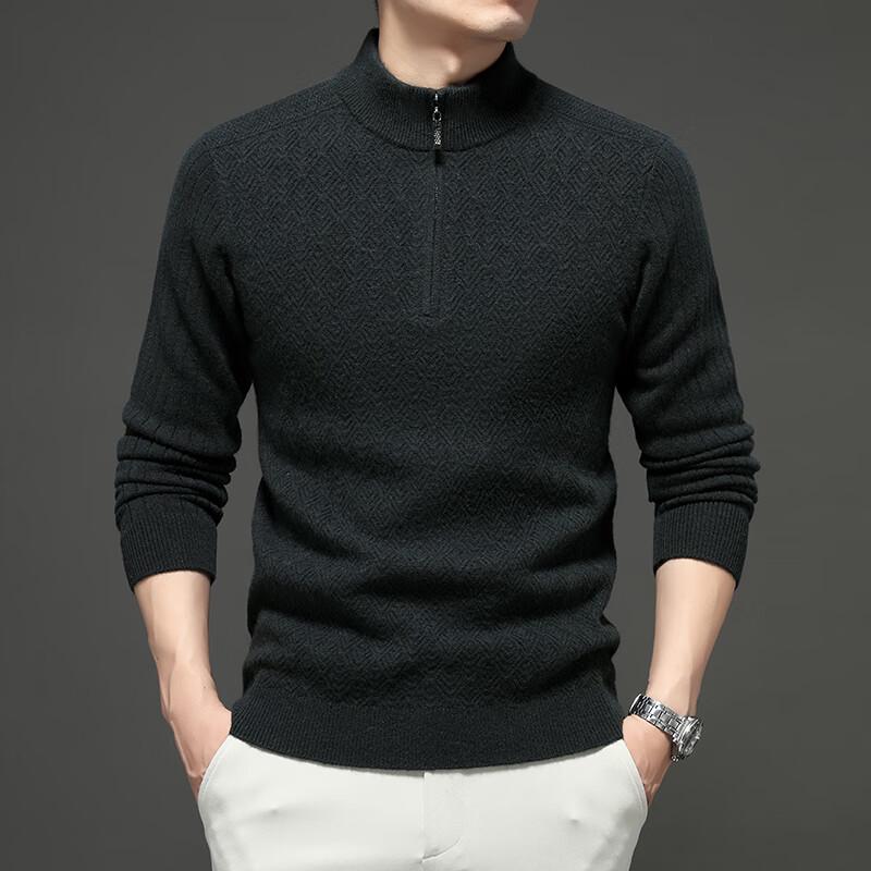 Firstview Men's Double-Ply 98% Wool Thickened Pullover Sweater